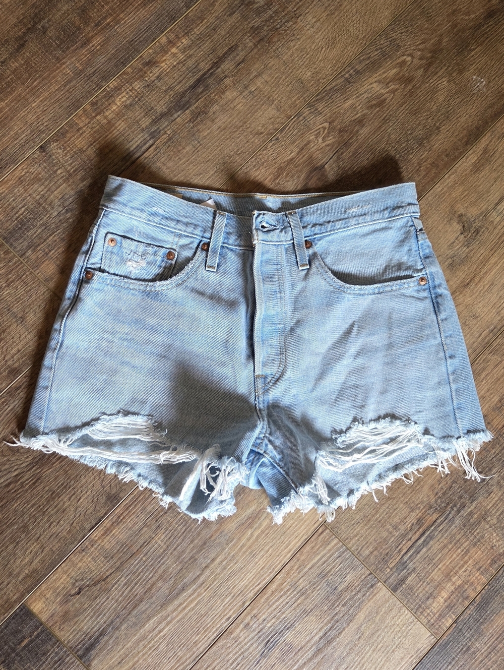 Levis 501 Denim Shorts Light Wash Size 27